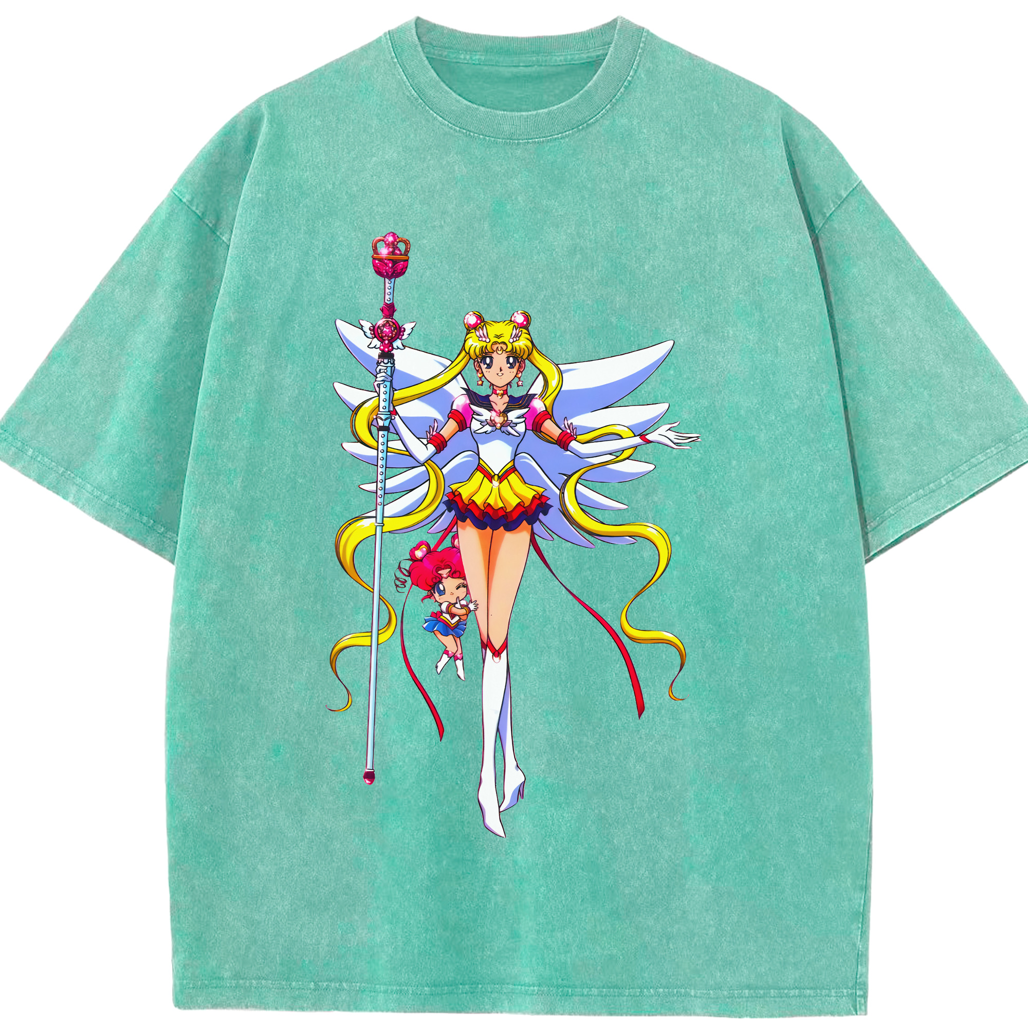 （画像用） 美少女戦士セーラームーン 月野 うさぎ つきの うさぎ Sailor Moon Tsukino Usagi 綿100% ヴィンテージ風 半袖Tシャツ（フロントプリント）